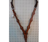 Chestnut Leather Breast Collar With Target Style Nickle Spots